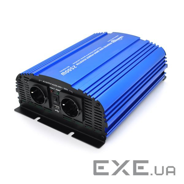 Інвертор напруги Tommatech MS-2500, 12V / 220V, 2500W з апроксимованою синусоїдою, 2Shuko, USB, 2*кл