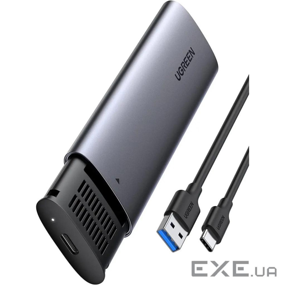 Кишеня зовнішня Ugreen CM400, Grey, M.2, Type-C 3.1 Gen1, 1xM.2 SATA (NGFF), формат 2230/224 (10903)