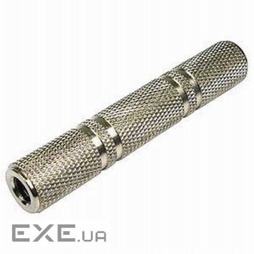 Перехідник аудіо Jack 6.3mm F/F,Stereo 3pin metal,срібний (62.09.8232-1) (62.09.8232-1)