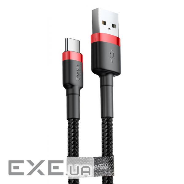 Дата кабель USB 2.0 AM to USB-C 0.5m 3A red-black Baseus (CATKLF-A91)