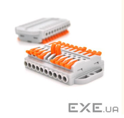 Клемна колодка з натискними затискачами 10-провідна WAGO K223-10P для розподільчих ко (K223-10P / 5)