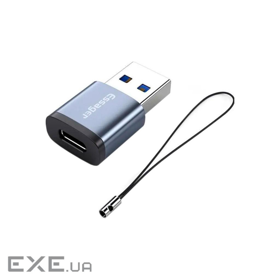 Перехідник USB 3.0 AM to USB-C F gray Essager (EZJCA-SRB0G)