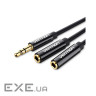 Перехідник аудіо Jack 3.5mm M -> 2X 3.5mm F, Stereo Splitter чорний Vention (BBSBY) Vention (BBSBY)