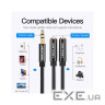 Перехідник аудіо Jack 3.5mm M -> 2X 3.5mm F, Stereo Splitter чорний Vention (BBSBY) Vention (BBSBY)