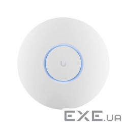 Ubiquiti U6+ access point. WiFi 6 model with throughput rate of 573.5 Mbps at 2.4 GHz and (U6-PLUS)