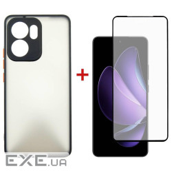 Чохол до мобільного телефона Dengos Oppo Reno13 F Case Matte + Glass (Black) (DG-KM-149)