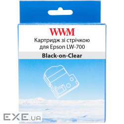 Картридж зі стрічкою WWM для Epson LW-700 24mm х 8m Black-on-Clear (WWM-ST24K) 8m Black-on-Clear (WWM-ST24K)