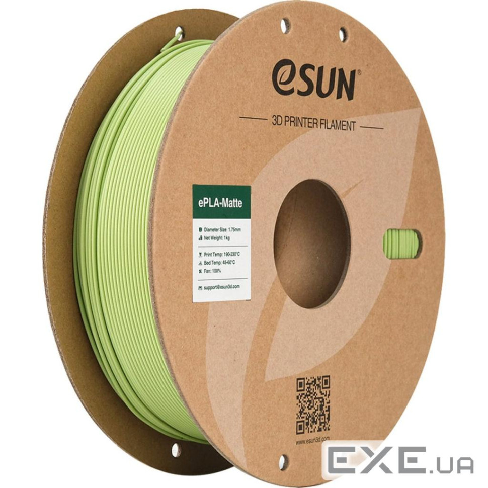Пластик для 3D-принтера eSUN ePLA-Matte, 1,75мм, 1кг, green matcha (ePLA-Matte-P175MAG1)