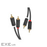 Кабель мультимедійний 2xRCA M to 2xRCA M 1.0m AV104 black Ugreen (30747)