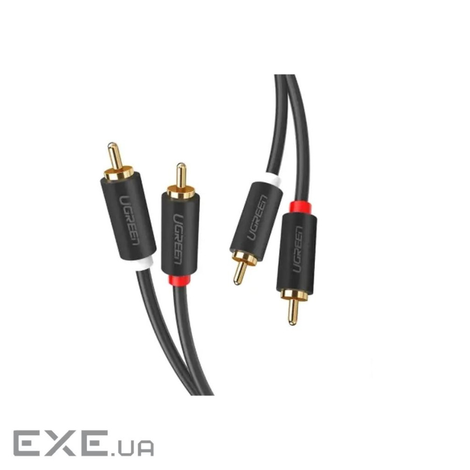 Кабель мультимедійний 2xRCA M to 2xRCA M 1.0m AV104 black Ugreen (30747)