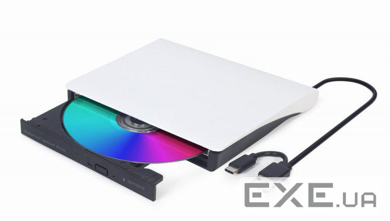 Зовнішній привід DVD+-RW GEMBIRD DVD-USB-03 USB-C3.1 White (DVD-USB-03-BW)