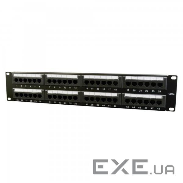 Патч-панель 19" 48xRJ-45 UTP cat.5е, 2U, тип 110 Cablexpert (NPP-C548CM-001)