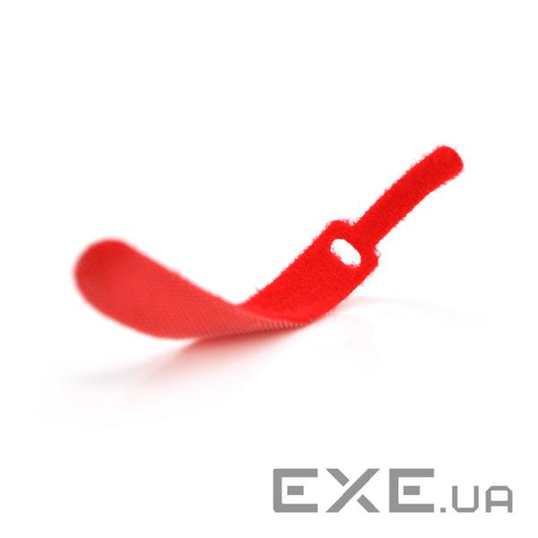 Стяжки на липучці 12*200мм, червоні, ціна за штуку (00465) (00465)