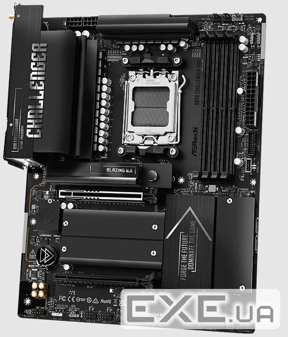 Mатеринська плата sAM5 AMD X870 4xDDR5 HDMI/2xUSB4 4xM.2 2.5GbE LAN ATX ASROC (X870 CHALLENGER WIFI)