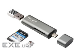 Кардрідер PNY USB-C Card Reader / USB-A Adapter (R-TC-UA-3N1E01-RB)