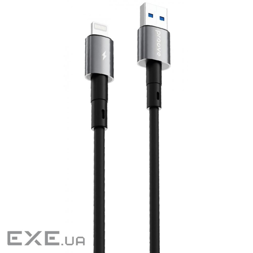 Кабель Proove Silicraft USB to Lightning 2.4A (1m) black (CCSC12001101)