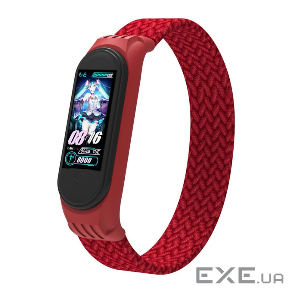 Ремінець для фітнес браслета Armorstandart Braided Solo Loop для Xiaomi Mi Band 4/5/6 Red (ARM59182)