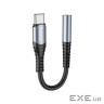 Перехідник USB-C M to 3.5mm F LS33 metal gray HOCO (6931474761163)