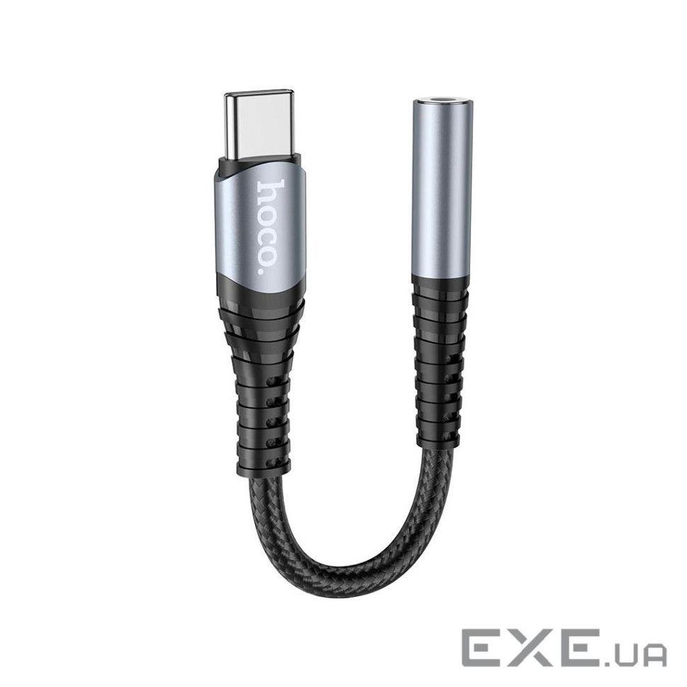 Перехідник USB-C M to 3.5mm F LS33 metal gray HOCO (6931474761163)
