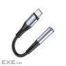 Перехідник USB-C M to 3.5mm F LS33 metal gray HOCO (6931474761163)