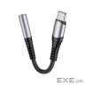 Перехідник USB-C M to 3.5mm F LS33 metal gray HOCO (6931474761163)