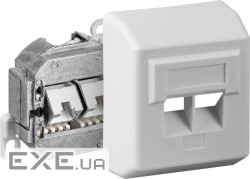 Розетка мережева RJ45 STP5e 2x2 (розетка),зовнішня LSA,білий (62.09.8317-1) (62.09.8317-1)