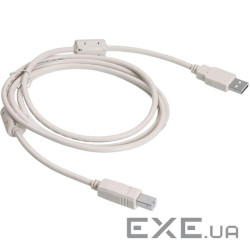 Кабель USB 2.0 AM / BM, 3.0m, 1 ферит, білий (YT-AM / BM-3.0W) (YT-AM / BM-3.0W)
