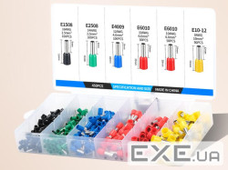 Набір клем / наконечників 450шт(E2508g-100,E1508bl-100,E4009b-100,E6010r-100,E1012y-50)в (YT-39484) (YT-39484)