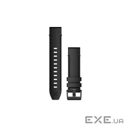 Ремінець до смарт-годинника Garmin MARQ, QuickFit 22m, Black Leather Strap (010-12738-19)