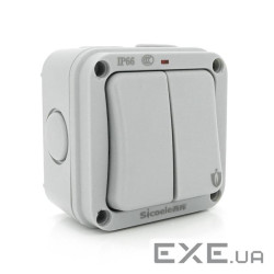 Вимикач подвійний зовнішнього монтажу SL-2, водонепроникний, IP66, AC: 110-250V, 10A, Wh (Sicoele-2) , IP66, AC: 110-250
