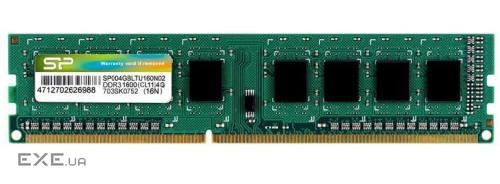 Оперативна пам'ять DDR3 Silicon Power Original 4 GB (512Mx8 SR) (SP004GLLTU160N02)