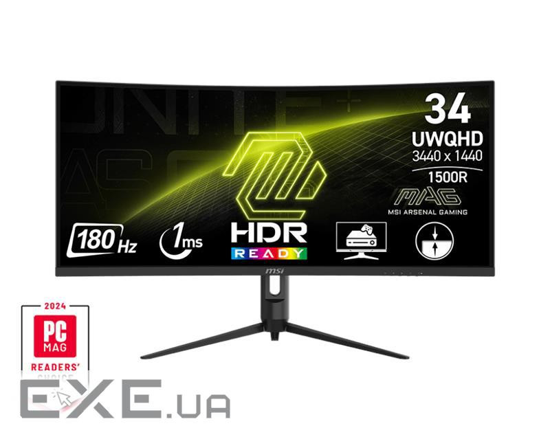 Монітор MSI 34" MAG 342CQR-E2 2xHDMI, DP, Audio, VA, 3440x1440, 21:9, 180Hz, 1 (9S6-3DB64H-068)