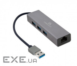 Мережний адаптер із USB хабом CABLEXPERT USB AM Gigabit Network Adapter (A-AMU3-LAN-01)