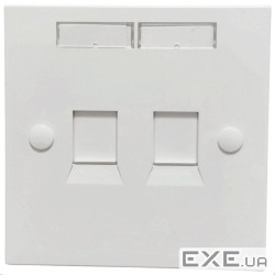 Рамка 86х86 під два модуля KeyStone, зі шторкою, EPNew, біла (FPLF-2WHZ) (FPLF-2WHZ)