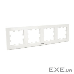 Рамка Panasonic Karre Plus 55 чотиримісна, горизонтальна, біла (WDTF08042WH-UA1)
