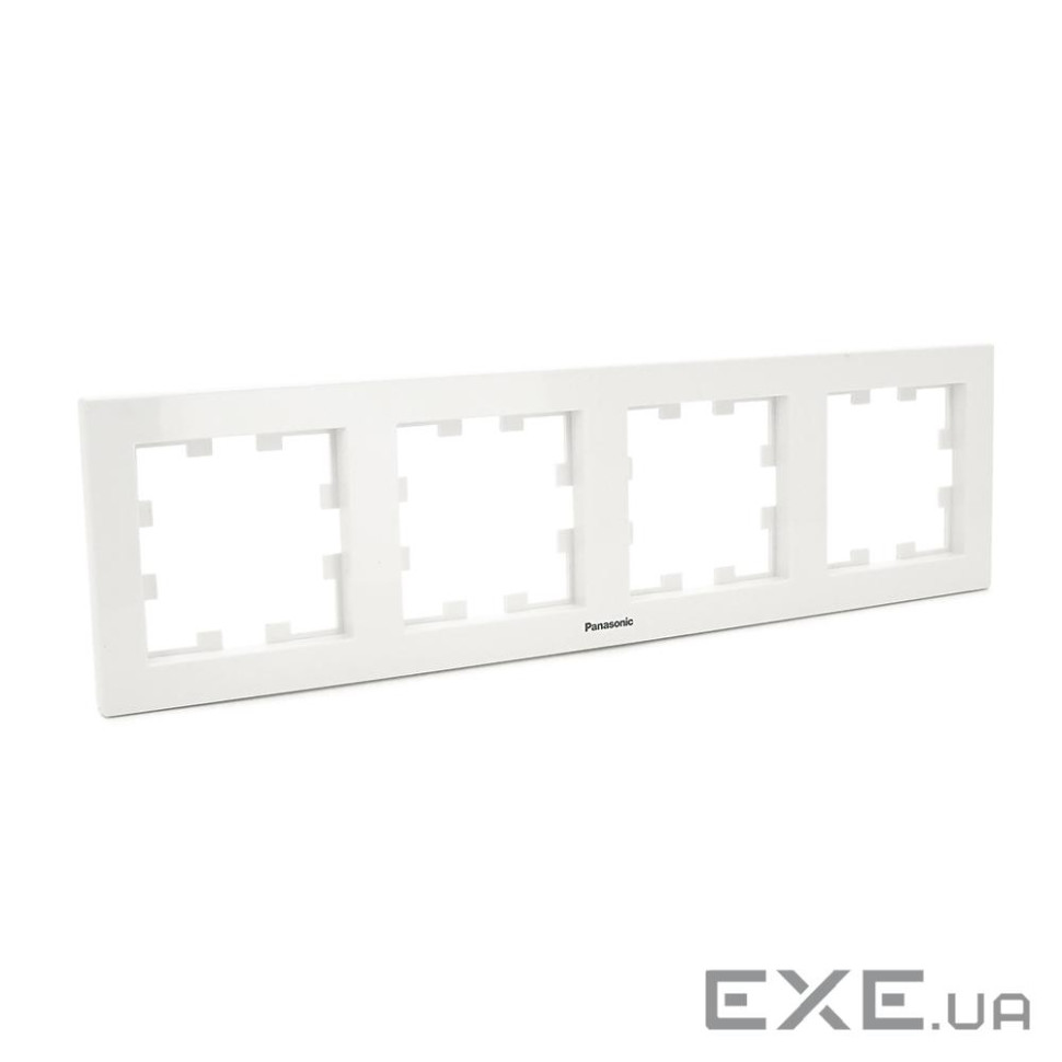 Рамка Panasonic Karre Plus 55 чотиримісна, горизонтальна, біла (WDTF08042WH-UA1)