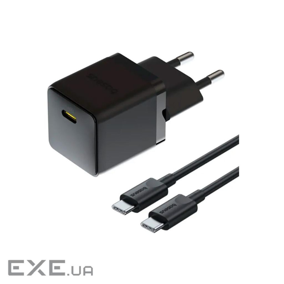 Зарядний пристрій Baseus Palm Fast Charger 1C 20W + Cable 1.0m Type-C 60W black (P10111602113-01)