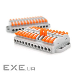 Клемна колодка з натискними затискачами 10-провідна WAGO K223-10P для розподільчих ко (K223-12P / 5)
