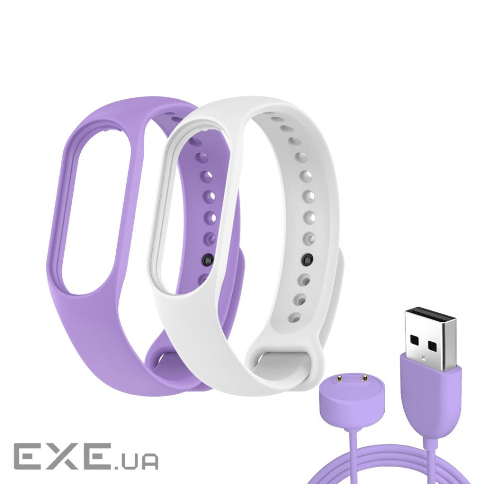 Ремінець до фітнес браслета Armorstandart комплект 3шт Xiaomi Mi Band 7/6/5 New Style Lav (ARM77039)