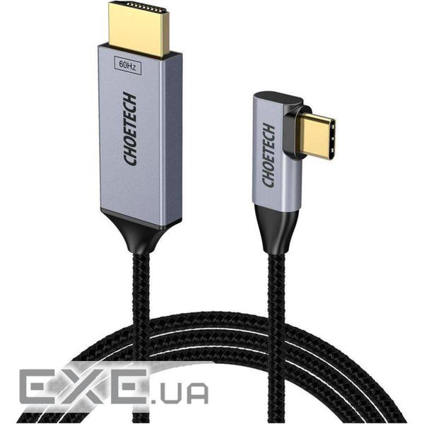 Кабель мультимедійний USB-C to HDMI M 1.8m 4K60Hz 90 corner Choetech (XCH-1803)