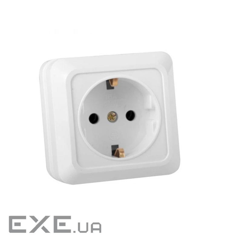 Розетка ELM Simply OD-10E с заземлением Белая (41-0006)