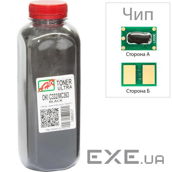 Тонер OKI C332/MC363, 120г Black+chip AHK (1505321)