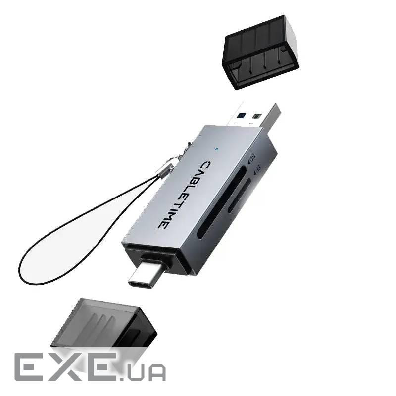 Кардридер Cabletime USB3.0 A + USB Type-C, SD/TF, 5Gbps (CD40G)