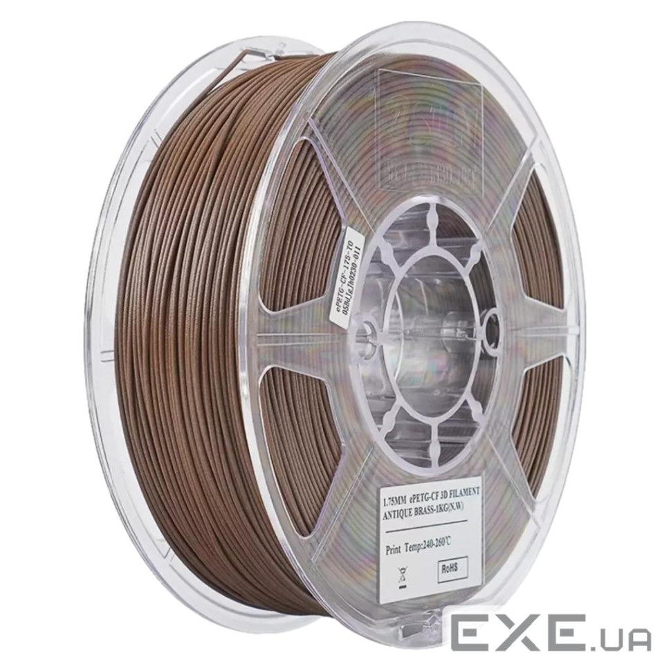 Пластик для 3D-принтера eSUN ePETG-CF 1,75mm 1kg antique brass (EPETG-CF-P175AB1)