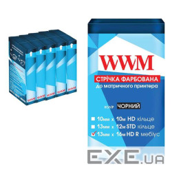 Стрічка до принтерів 13мм х 16м HD п. Black*5шт WWM (R13.16HR5)