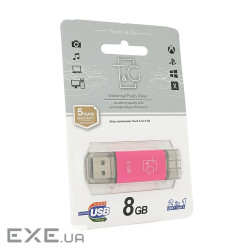 Флеш-накопичувач T&G Star F, USB 2.0+Type-C, 8GB, Metal, Blister (T&G Star (T&G (T&G Star F / 8)