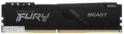 Модуль пам'яті для комп'ютера DDR4 8GB 3600 MHz Fury Beast Black HyperX (KF436C17BB/8)