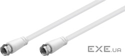 Кабель антенний-подовжувач RF:F M/M 5.0m,D=5.0mm 2xShielded (96жил),білий (75.06.6624-1) (75.06.6624-1)