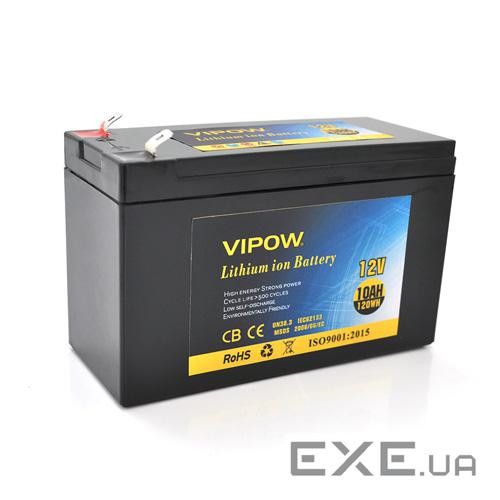 Акумуляторна батарея літієва Vipow 12 V 10A з елементами Li-ion 18650 із вбудованою (VP-12100LI)