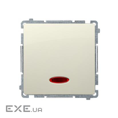 Выключатель Basic 1х с подсветкой, бежевый (BMW1L.01/12)